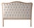 Maison Tufted Headboard, Queen in Natural Linen with Natural Oak Frame For Sale
