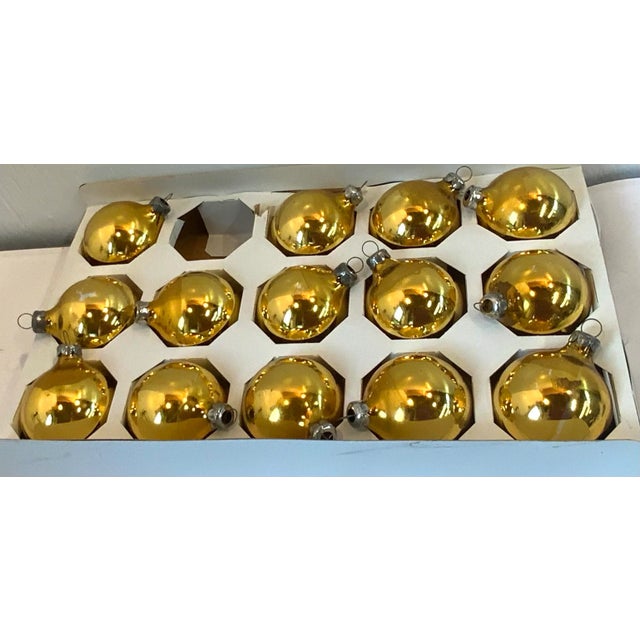 Nice set of gold glass ball ornaments!