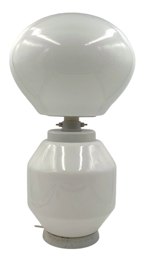 Space Age White Glass Table Lamp, 1970s