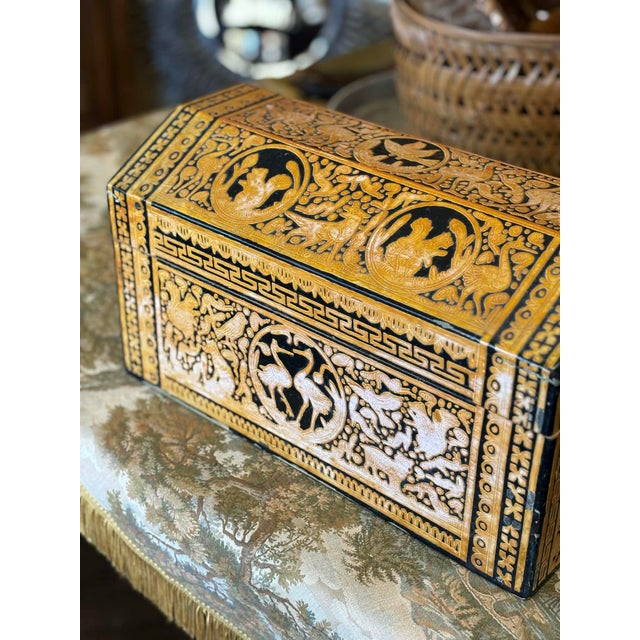 Folk Art Vintage Wood Carved Box for Jewelry or Secrets! For Sale - Image 3 of 11
