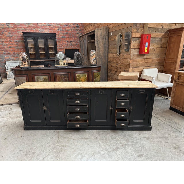 Wood Handcrafted Sideboard with Drawers For Sale - Image 7 of 16