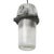 Metal Vintage Industrial Grey Metal and Striped Glass Pendant Lights For Sale - Image 7 of 7