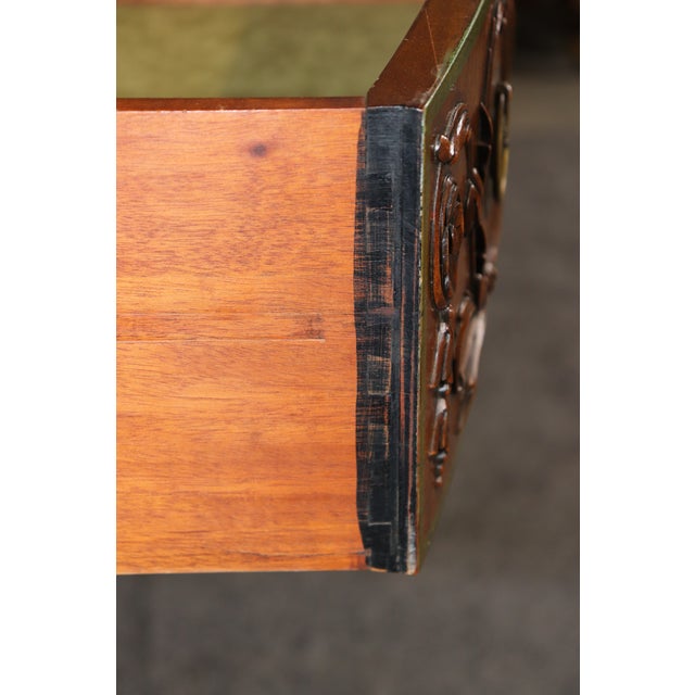 1920's Adams Style Paint Decorated Server Console Table Demilune Sideboard For Sale In Philadelphia - Image 6 of 13