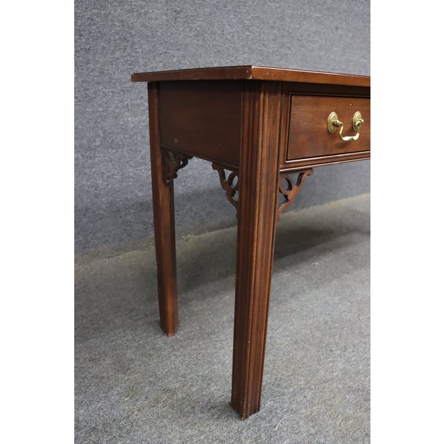 Ethan Allen Cherry Georgian Style Four-Drawer Console Table For Sale In Philadelphia - Image 6 of 10