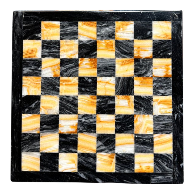 Onyx & Marble Chess or Checkers Board For Sale