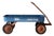Vintage 1970s Radio Flyer Model 100 Blue Metal Wagon For Sale