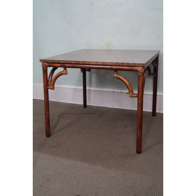 Vintage Square Rattan Bamboo Kitchen Table Chairish