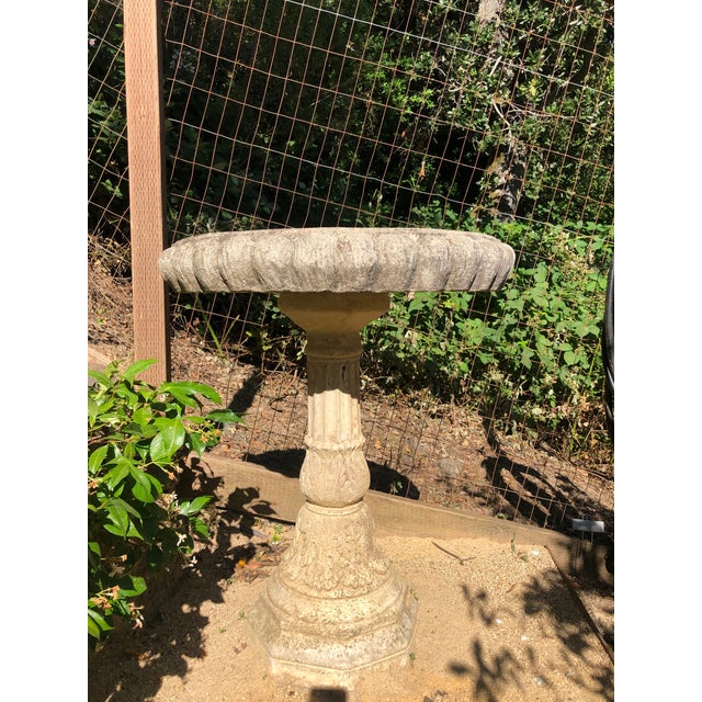 1990s Vintage Stone Bird Bath Chairish