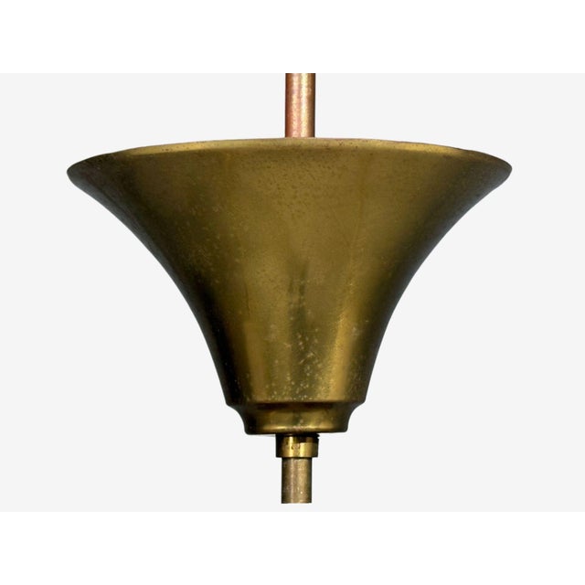 1940s Danish Modern, Pendant Light, Brass, Glass For Sale - Image 11 of 12