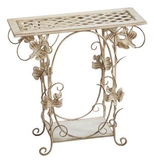 Metal Side Table with Wire Shelf