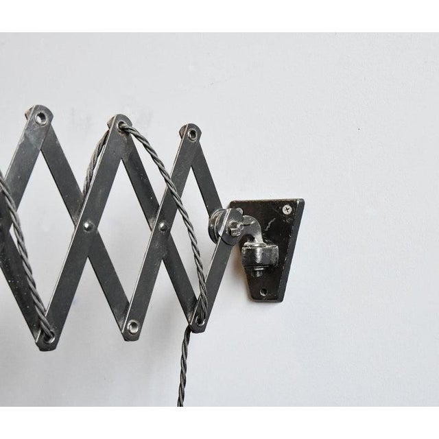 Vintage Black Scissor Wall Lamp, 1930s For Sale - Image 3 of 3