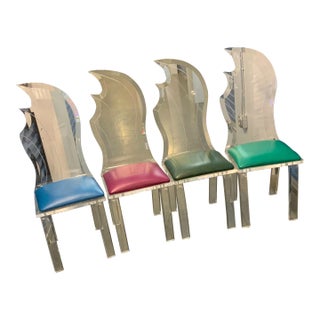 Vintage Lucite Dining Room Chairs- Set of 4 For Sale