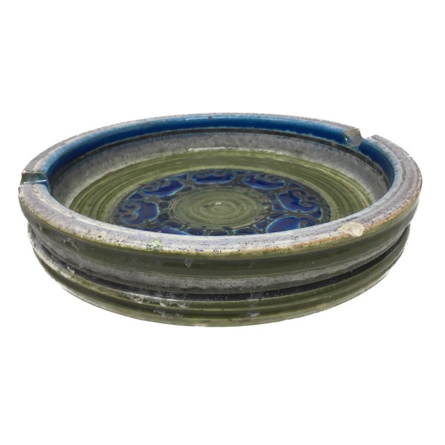 Olive Museum-Grade Mid-Century Modern Italian Ceramic Bitossi for Raymor Sgraffito Bowl For Sale - Image 8 of 11