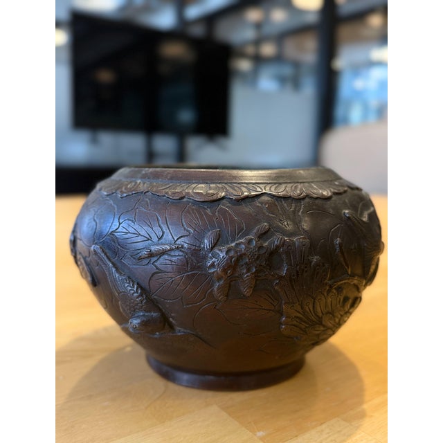 Japanese 19th Century Japanese Bronze Planters Jardinieres - A Pair For Sale - Image 3 of 13