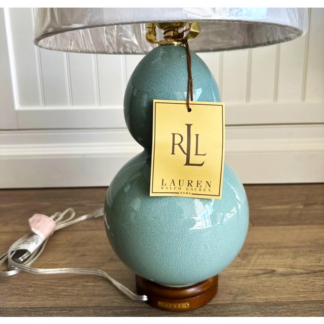 Ralph Lauren Celadon Ceramic Table Lamp For Sale - Image 10 of 11