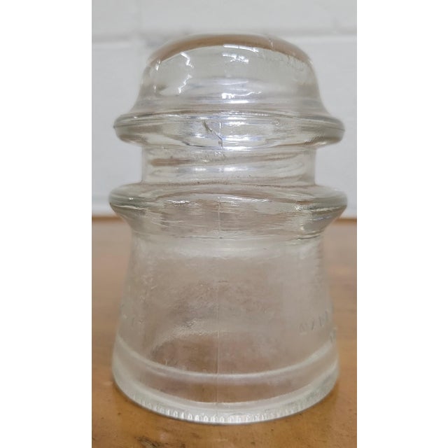 Glass Vintage Hemingray 17 Clear Glass Insulator For Sale - Image 7 of 10