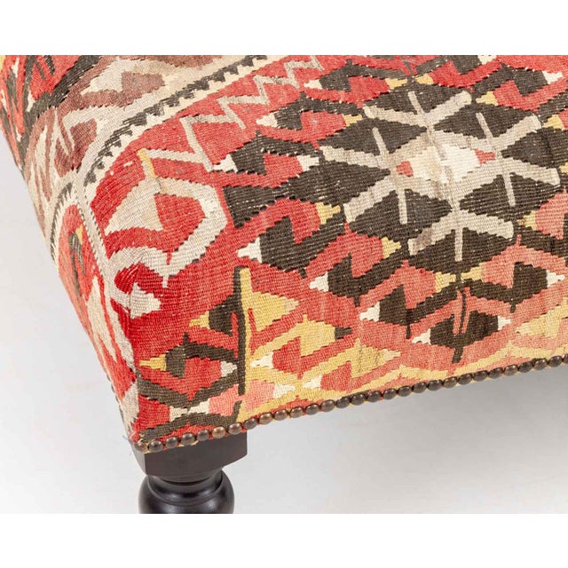 George Smith George Smith Kilim Upholstered Ottoman For Sale - Image 4 of 8