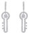 3.2 Ct Diamond Drop Cocktail Key Shape Earrings in 14 Karat White Gold 8 Grams For Sale