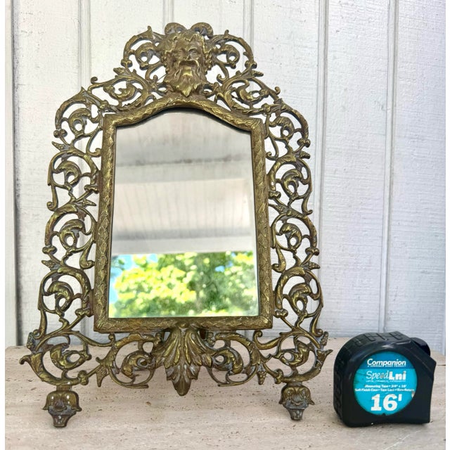 Incredible Antique Bronze Ornate “Gone With the Wind” Standing Dresser Vanity Mirror, richly detailed and full of old-...