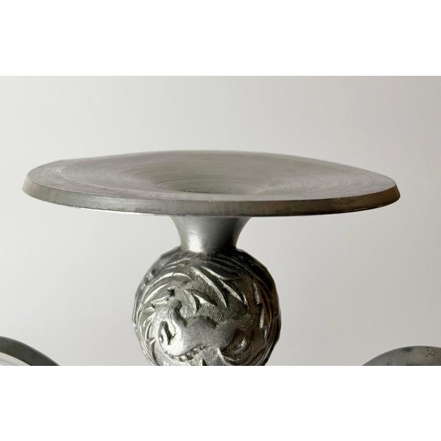 Art Deco Swedish Pewter Candelabra with Horse Relief from Svenskt Tenn, 1932 For Sale - Image 13 of 14