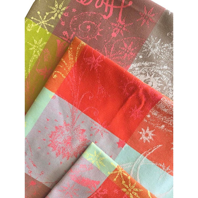 French Cotton Jacquard Napkins in Mille Couleurs Pattern by Garnier Thiebaut, Set of 8 For Sale - Image 13 of 17