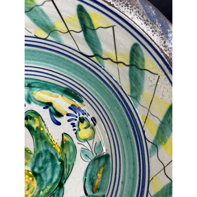 Spanish Ceramic Lebrillo Plate with Painted Bird from Triana For Sale - Image 3 of 8