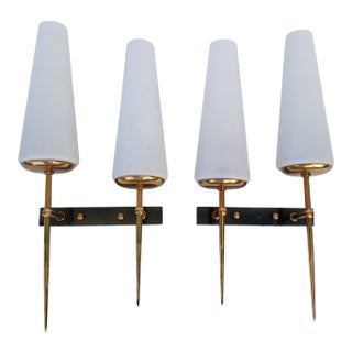 1960s Maison Lancel 2 Light Sconces - a Pair For Sale