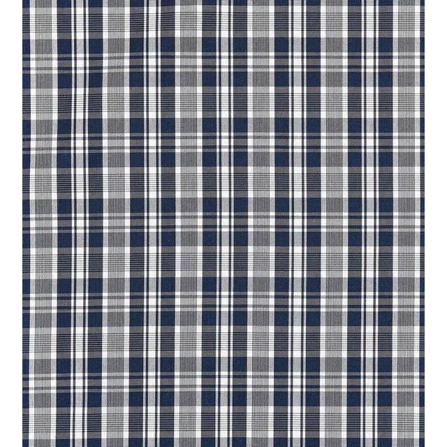 Traditional The House of Scalamandré Preston Cotton Plaid Fabric, Navy For Sale - Image 3 of 3