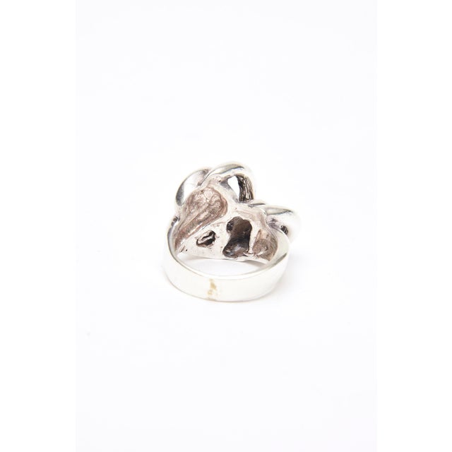 Silver Vintage Sterling Silver Ring With Interlocking Circles, 1960's, Size 8 For Sale - Image 8 of 10