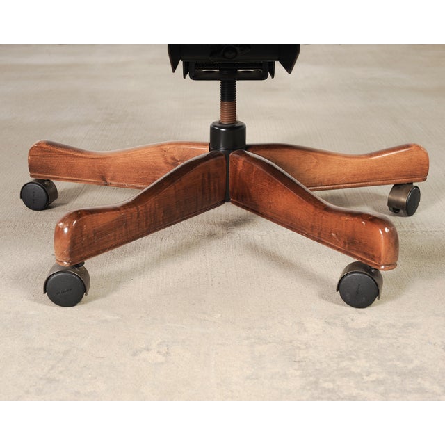 English Regency Style Tufted Leather Executive Office Chair For Sale - Image 17 of 18