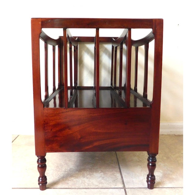 Vintage Mid Century Mahogany Wood Canterbury Magazine Rack For Sale In West Palm - Image 6 of 12