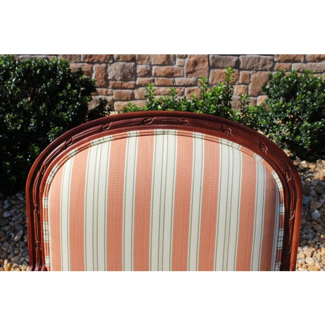 Wood Ethan Allen Louis XVI Style Armchairs With Silk Upholstery—A Pair For Sale - Image 7 of 18