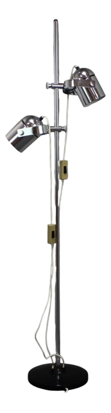 Vintage Adjustable Double Spotlight Floor Lamp in Chrome, Czechoslovakia, 1970s