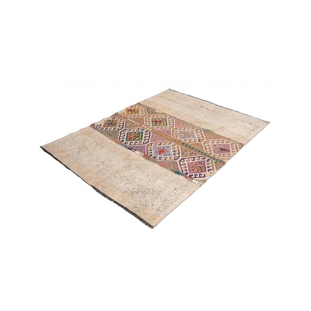 Mid-Century Modern Vintage Decorative Kilim Rug - 4`7″ X 6`4″ For Sale - Image 3 of 6