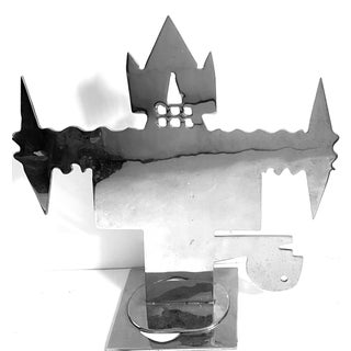 Jack Schuyler, Large Modern Abstract Figure Polished Steel Mod Chrome Sculpture Jack Schuyler, 1982 For Sale