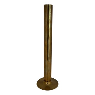 Italian Modern Handmade Cylinder Vase in Brass, 1970s For Sale