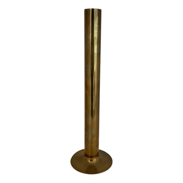 Italian Modern Handmade Cylinder Vase in Brass, 1970s For Sale