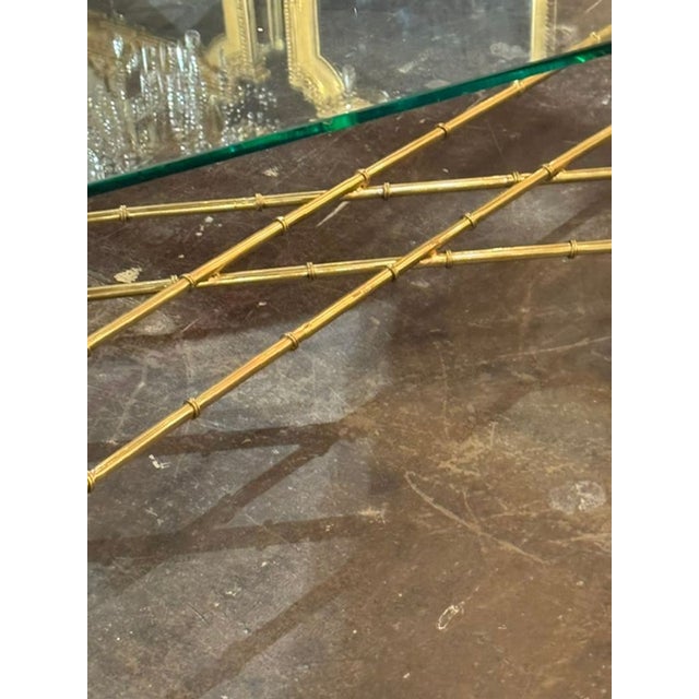 Early 21st Century Italian Brass Bamboo Form Coffee Table For Sale - Image 5 of 8