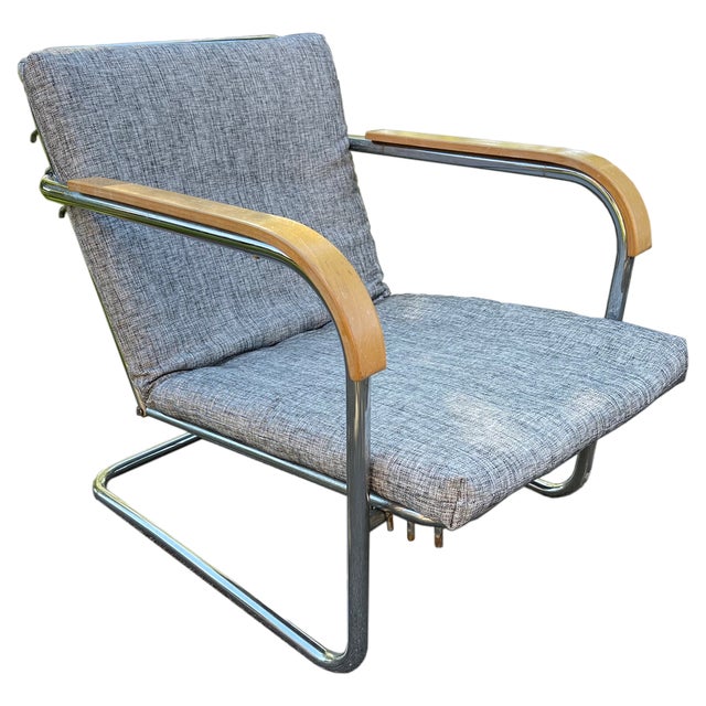 Bauhaus Adjustable Tubular Steel Cantilever Lounge Chair, Model R363/R1204, by Werner Max Moser for Bigla, Bern, Switzerland, 1930s For Sale