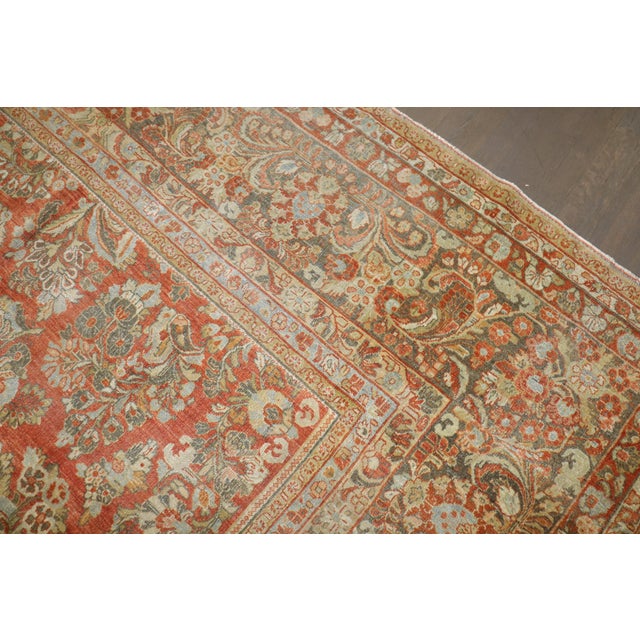 Square Antique Persian Sarouk, 13'6'' X 12'6'' For Sale - Image 11 of 16