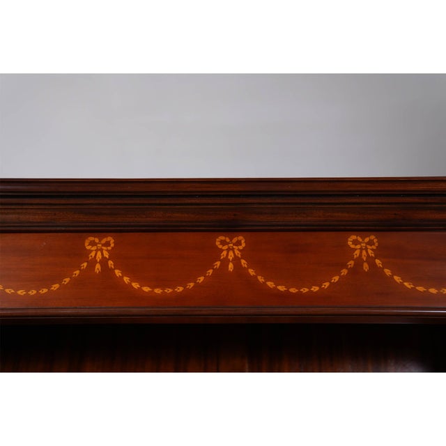 Traditional Inlaid Mahogany Bookcase For Sale - Image 4 of 14