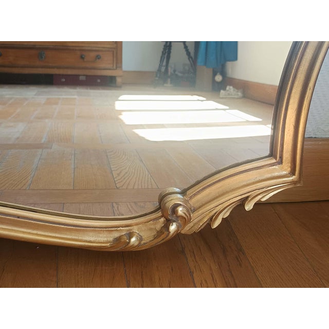 Large Louis XV Style Giltwood Mirror, 1970s For Sale - Image 6 of 15