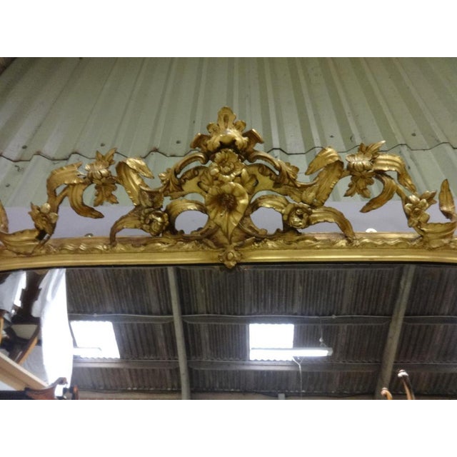 Very & Impressive Victorian English Gilt Overmantle Mirror For Sale - Image 3 of 13