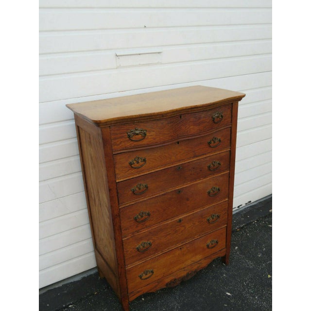 Solid Oak Early 1900s Tall Large Chest Of Drawers Chairish