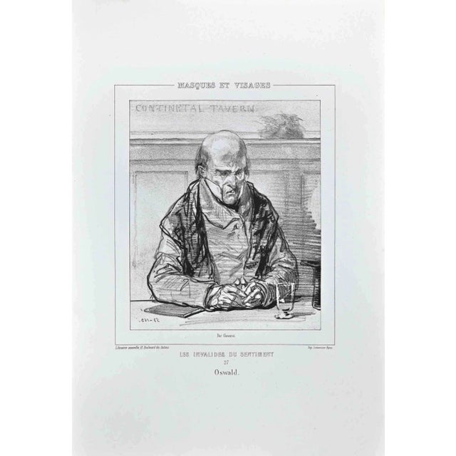 Paul Gavarni, Les Invalides du Sentiment, Oswa, Original Lithograph, 1850s For Sale
