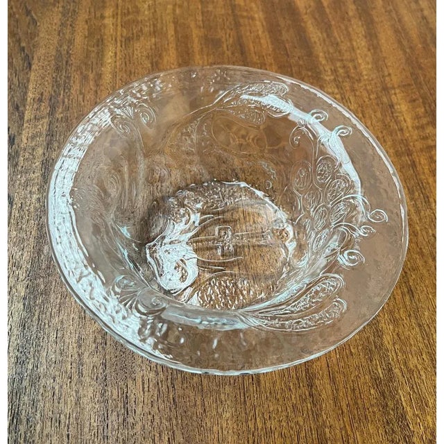 Mid-Century Swedish Glass Bowl with Bird Design from Kosta Boda, 1960s For Sale - Image 6 of 11