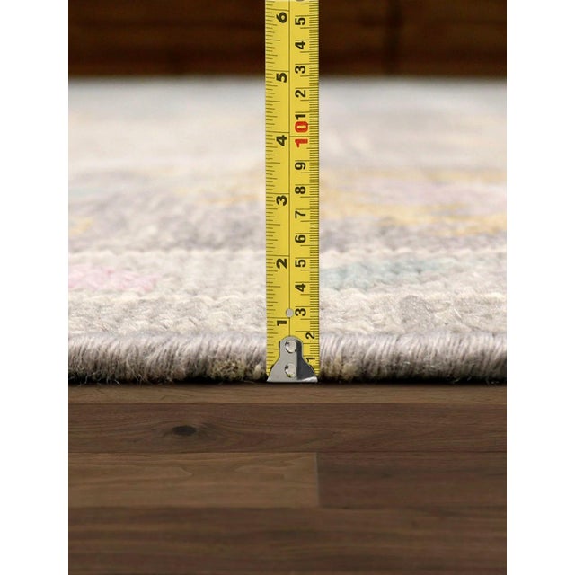 Pasargad Home Oushak Silver Wool Area Rug- 4'10'' X 6' 9'' For Sale - Image 4 of 6