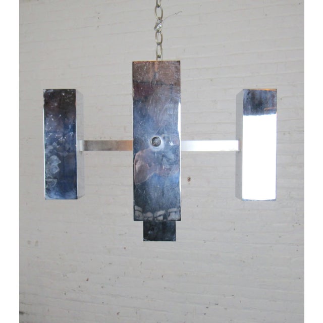 Geometric Chrome Chandelier For Sale - Image 4 of 11