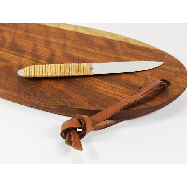 Gold Vintage Cutting Board with Amboss Knife by Carl Auböck, 1950s, Set of 2 For Sale - Image 8 of 18