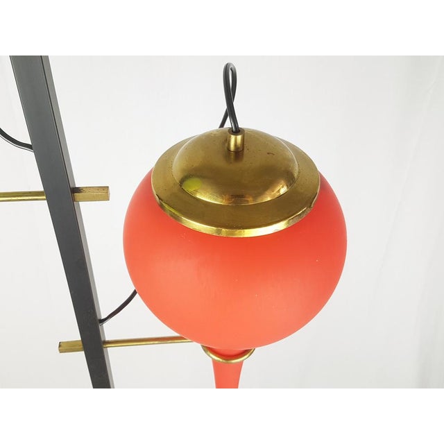 Mid-Century Modern Black Metal and Brass Floor Lamp from Stilnovo, 1950s For Sale - Image 3 of 15